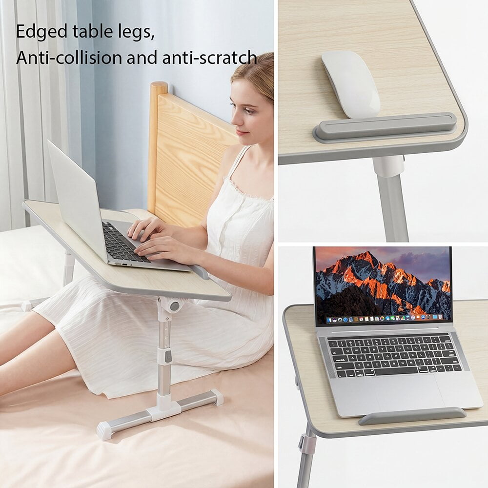 COWIN Laptop Desk Table, Adjustable Laptop Stand, Foldable Lap Desks 20.5×11.82 in (Beige)