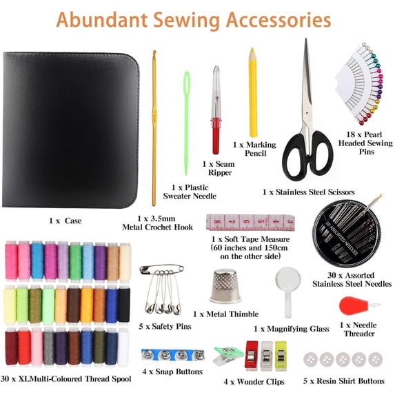 Sewing Kit for Adults, 112 Pcs Sewing Supplies for Home Travel and Emergency, Sewing Repair Kits Gift for Beginners Traveler Emergency
