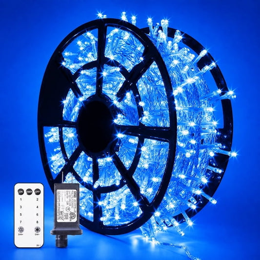 Cowin 168FT Christmas Lights Outdoor 8 Modes Indoor String Lights for Outside Blue