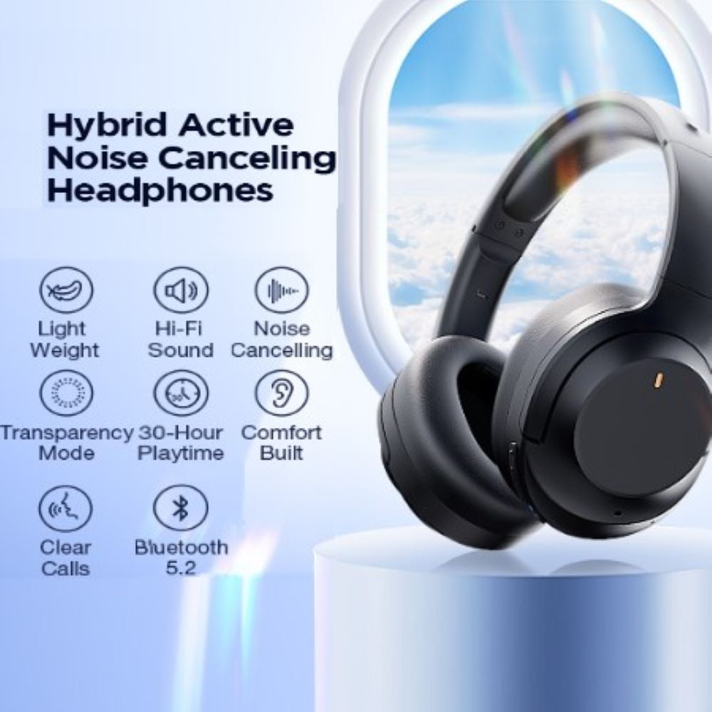 COWIN Active Noise Canceling Headphones, Headband Wireless Bluetooth Headset with ENC Mic, Perfect Bass, BT5.4, Black