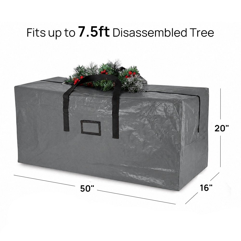 Cowin 7.5 ft Christmas Tree Storage Bag , for Big Artificial Xmas Tree,Holiday Trees, Grey