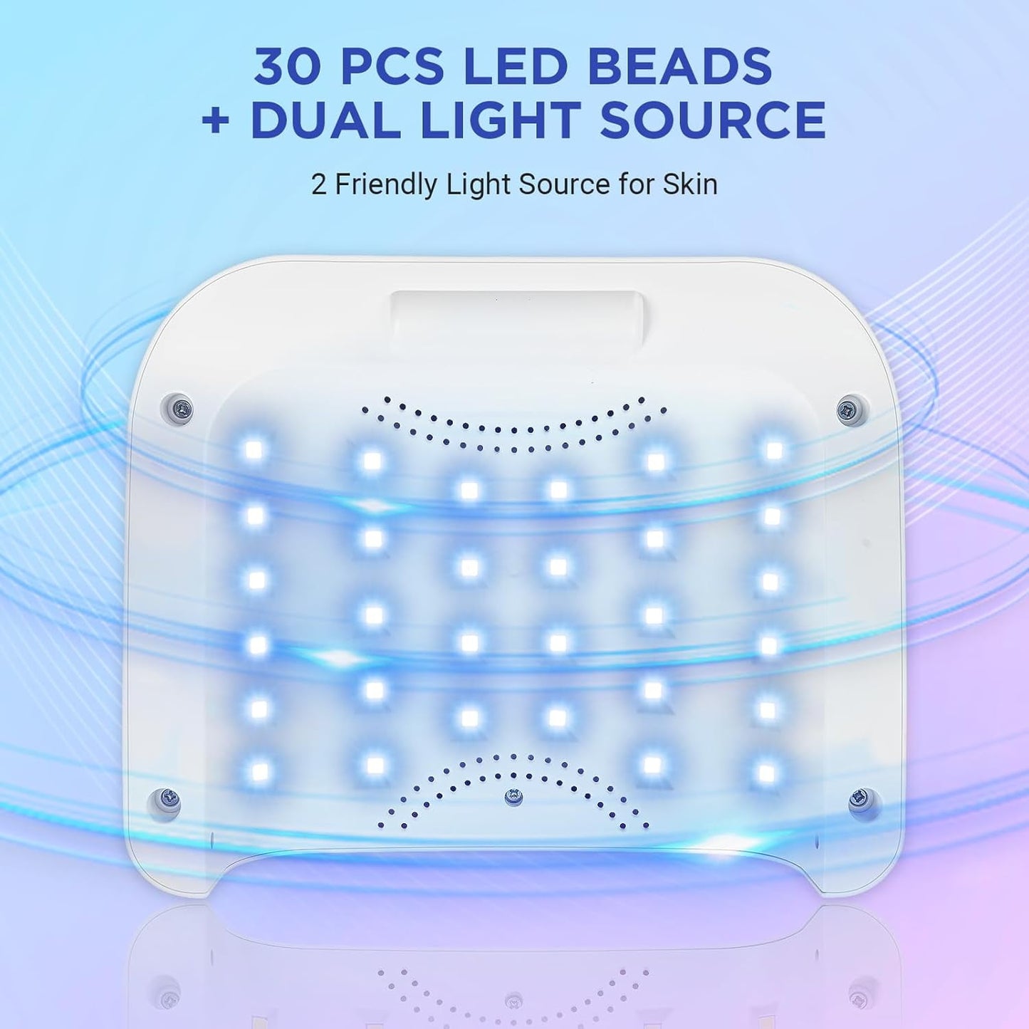 Maraawa UV LED Nail Lamp, 120W Rechargeable Cordless Nail Lamp, 4 Timer Modes with Crystal Diamonds，White