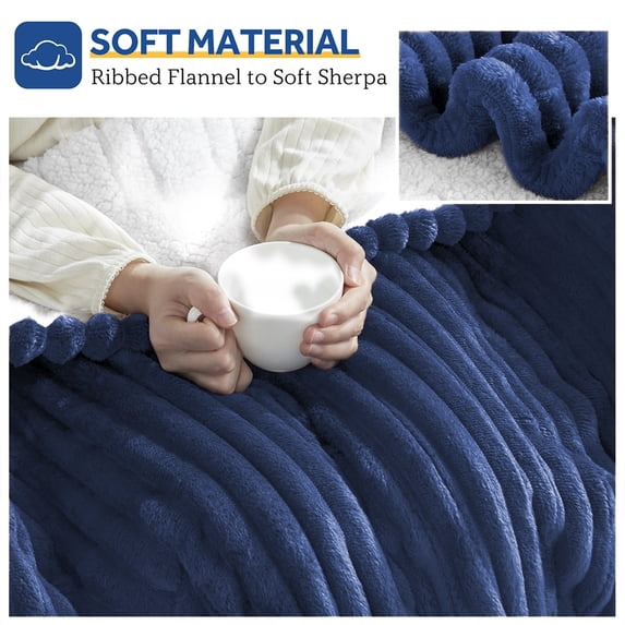 Cowin Heated Electric Throw Blanket, 50"x60", 6 Heat Levels, Auto-Off Timer, Machine Washable, Azure Blue