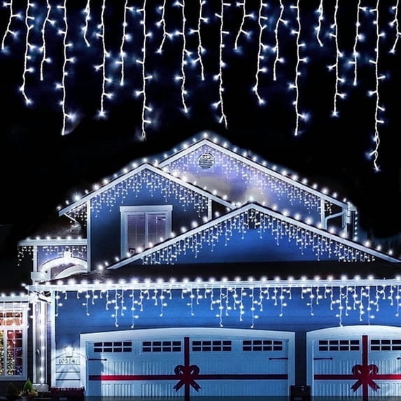 Cowin 66ft 640 LED Christmas String Lights White Fairy Lights Led Icicle Christmas Lights Plug-in for Christmas, Holiday, Wedding (Cool White)