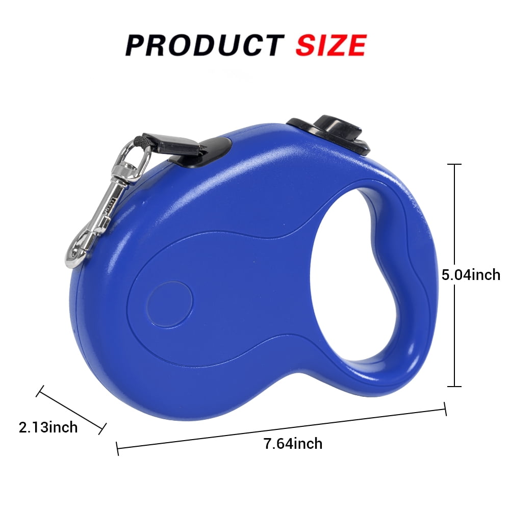 Retractable Dog Leash 16ft Pet Walking Leash with Anti-Slip Handle Hand Brake Blue