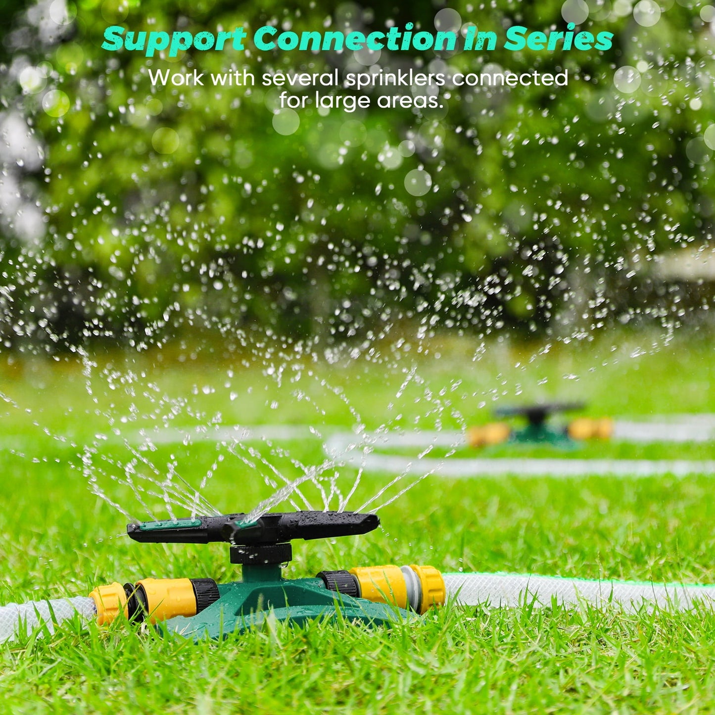 Sprinklers for Yard, Large Coverage Area, 5 Arms, 20 Nozzles, Household Automatic Irrigation System for Plants