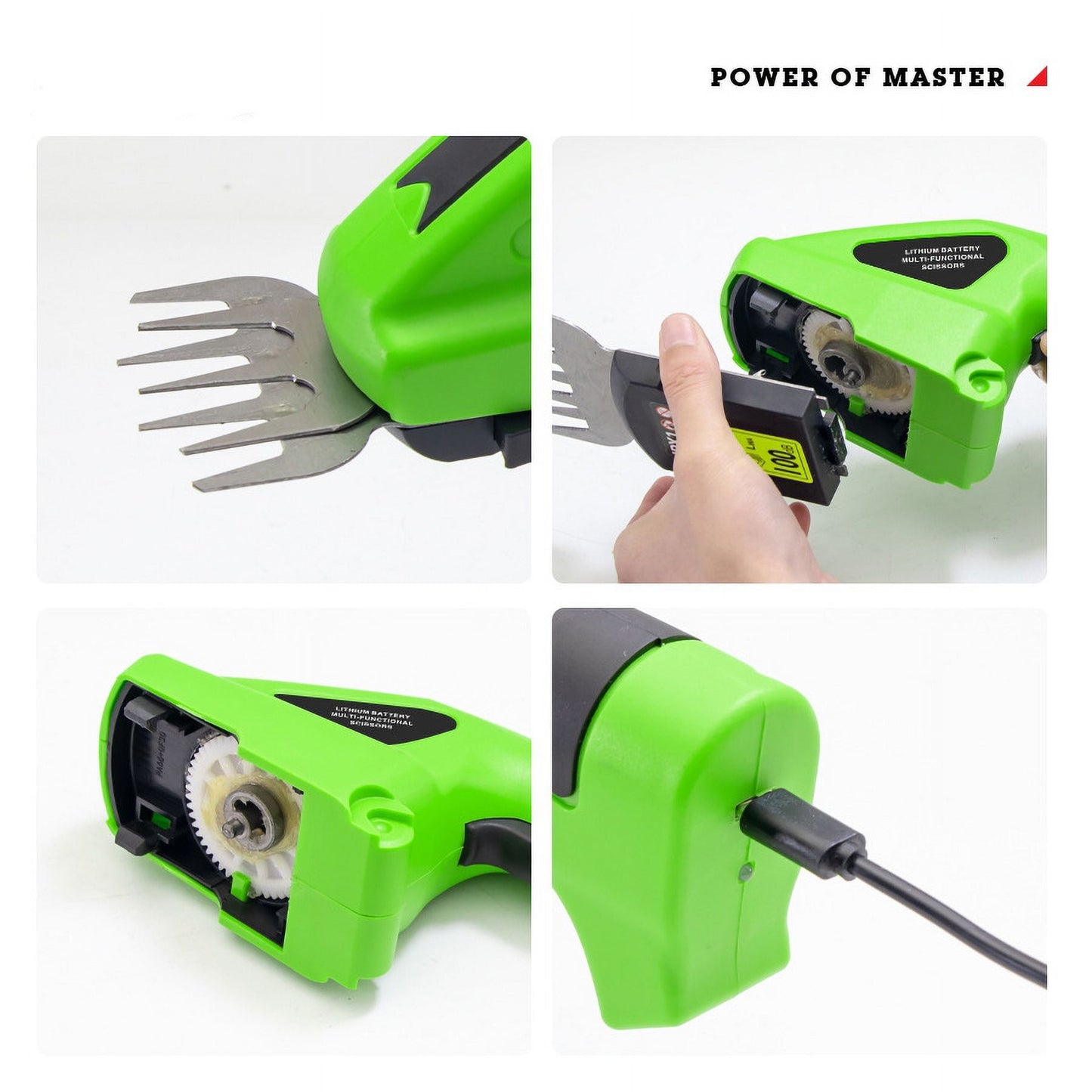 Cordless Grass Shear & Shrubbery Trimmer, 2 in 1 Handheld 7.2V Rechargeable Grass Trimmer Hedge Shears/Grass Cutter