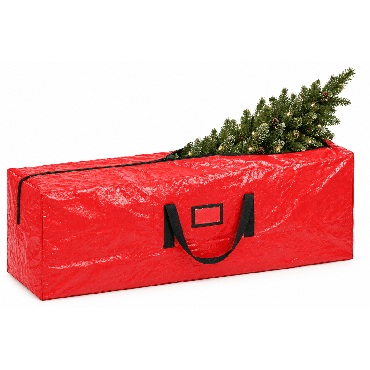 Cowin 7.5 ft Waterproof Christmas Tree Storage Bag, Heavy Duty Extra Large Artificial Christmas Tree Bag, Red