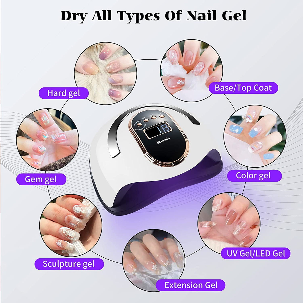 COWIN Gel Dryer Lamp for Manicure UV LED Nail Dryer Smart Sensor 168W Powerful Professional