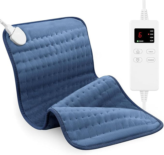 Heating Pads for Back Neck Shoulder Pain, Electric Heating Pad Auto Shut Off, Fast Heat, Large Heating Pad Christmas Gifts for Women Men, Birthday Gifts for Mom Dad (Blue)