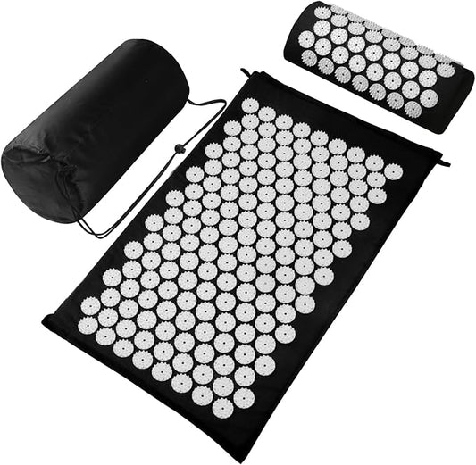 Acupressure Mat and Pillow Set for Back/Neck Pain Relief and Muscle Relaxation