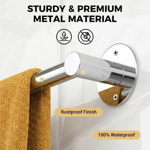 Towel Rack for Bathroom - 20'' Rustproof Towel Holder, Sturdy Towel Bar Wall Mounted, Space-Saving Towel Hanger, Bathroom Accessories, Home Decor, Apparment Essentials, Silver