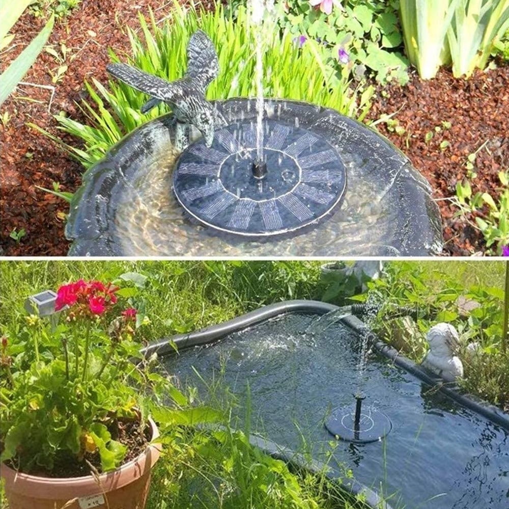 Cowin Solar Bird Bath Fountain Pump, Solar Fountain with 4 Nozzle, Free Standing Floating Solar Powered Water Fountain Pump for Bird Bath, Garden, Pond, Pool, Outdoor