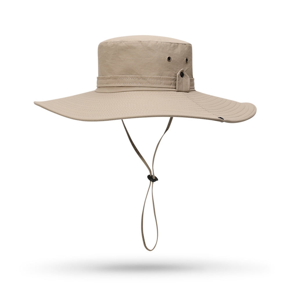 Cowin Sun Hat for Men Sun Protection Wide Brim Bucket Hat Waterproof Breathable Packable Boonie Hat for Fishing Khaki