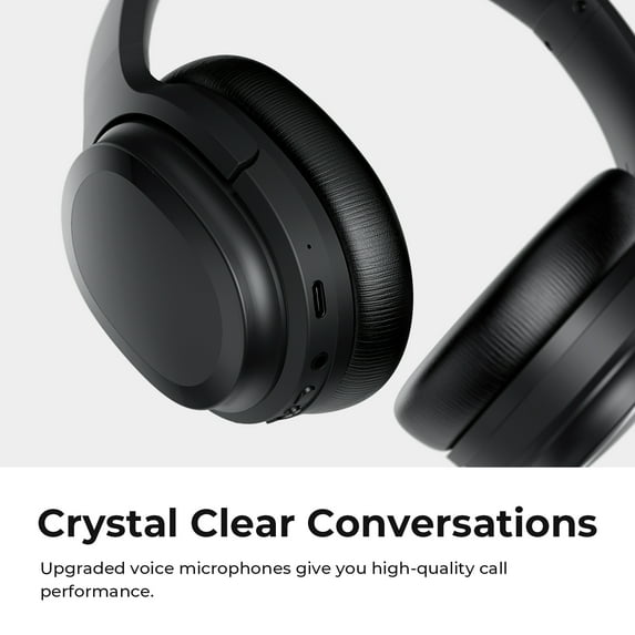 COWIN Active Noise Cancelling Headphones Bluetooth Headphones Wireless Headphones over Ear with Mic/Aptx, Comfortable Protein Earpads 30H Playtime, Foldable Headphones for Travel/Work - Black