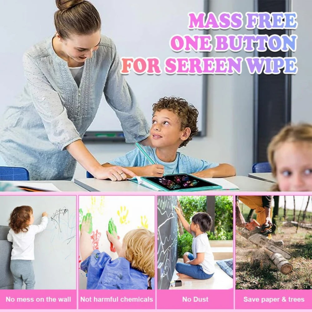 COWIN Kids Toys 2 Pack LCD Writing Tablet, 12 in Colorful Toddler Drawing Pad Doodle Board Erasable, Educational Learning Toys Birthday Gifts for Girls Boys
