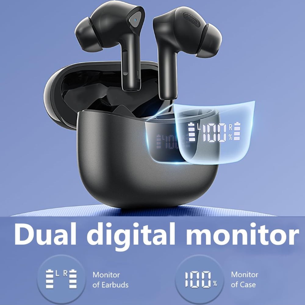Wireless Earbuds, with Smart LED Display Charging Case, Bluetooth 5.3 and Below, Suitable for Mobile Phones, Tablets, Laptops, etc