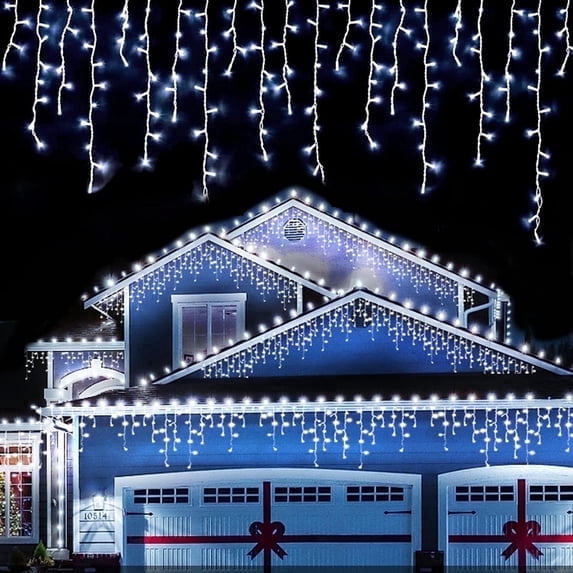 Cowin 99ft 1104 LED Christmas String Lights White Fairy Lights Led Icicle Christmas Lights Plug-in for Christmas, Holiday, Wedding (Cool White)