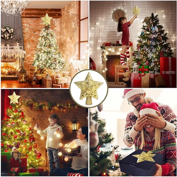 Cowin Christmas Tree Topper Projector, LED Star Tree Topper Light, Xmas Decorations