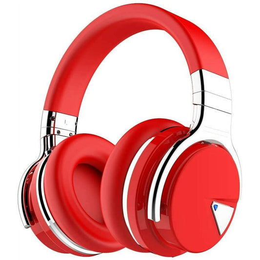 COWIN Bluetooth Noise-Canceling Over-Ear Headphones, Red, e7anc