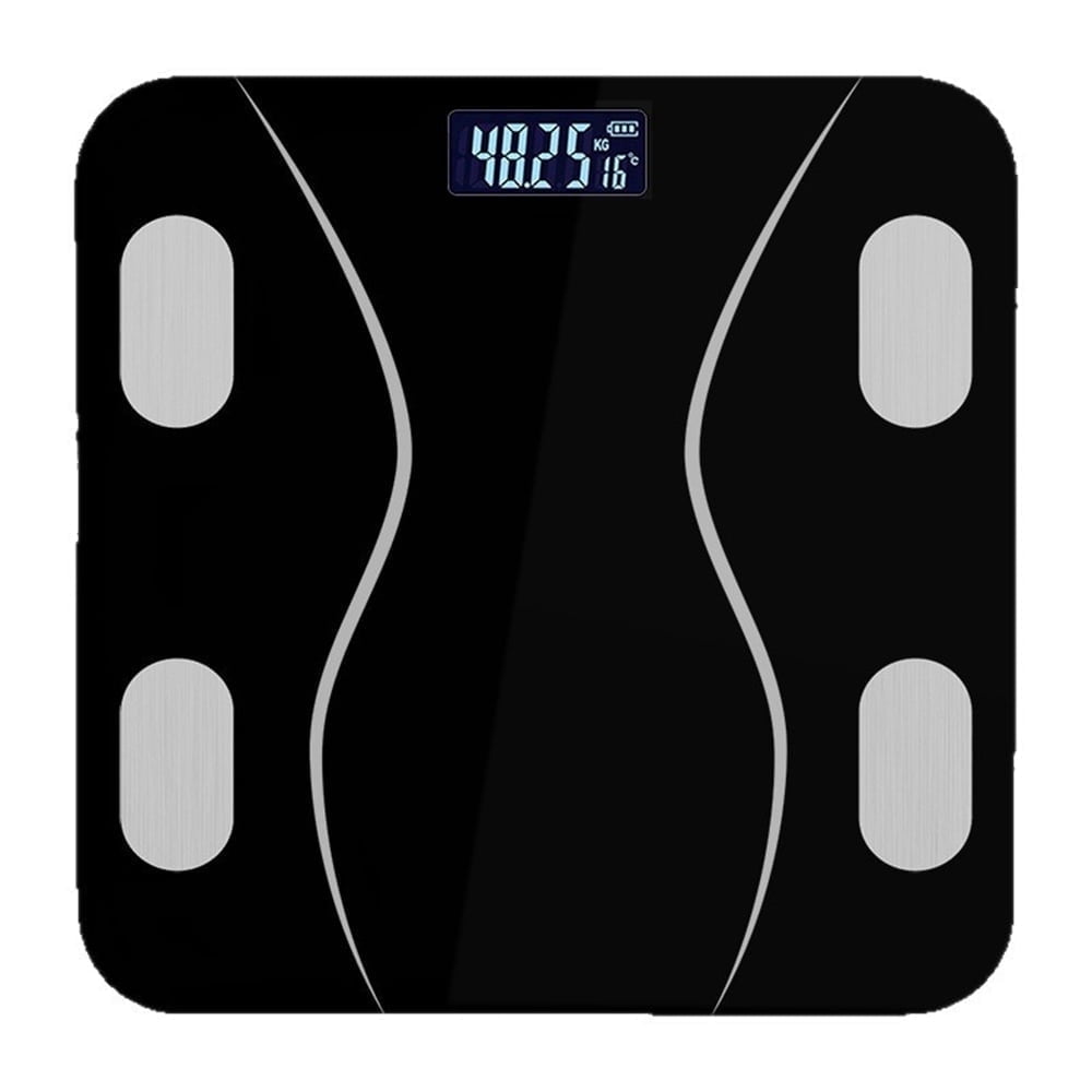 COWIN Smart Digital Body Fat Scale Rechargeable Bluetooth Connection Electronic Bathroom Scale Personal Bathroom Scale 180kg Capacity Minimalist Design White Edition, Black