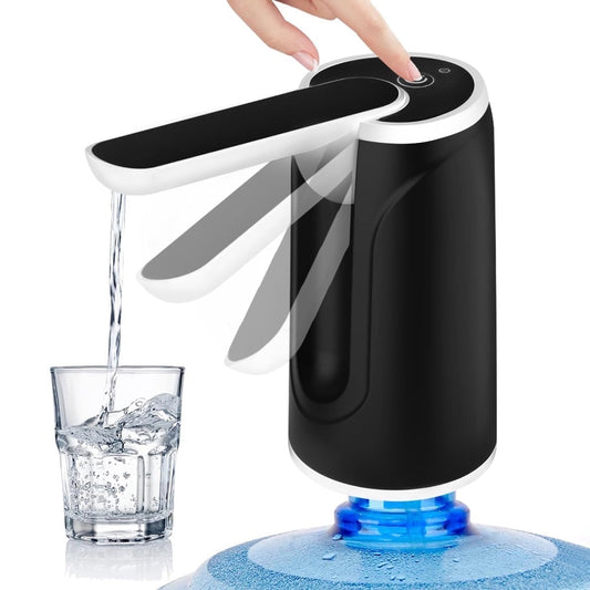 Cowin Water Bottle Dispenser Portable Electric Water Bottle Pump, for Universal 5 Gallon Bottle, for Home Kitchen Office Outdoor Use, Black