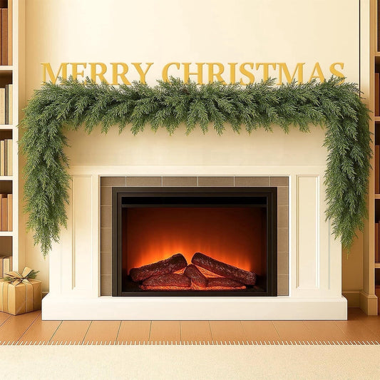 Cowin 6 ft Artificial Norfolk Pine Garland,Real Touch Christmas Greenery Garland Suitable for Table
