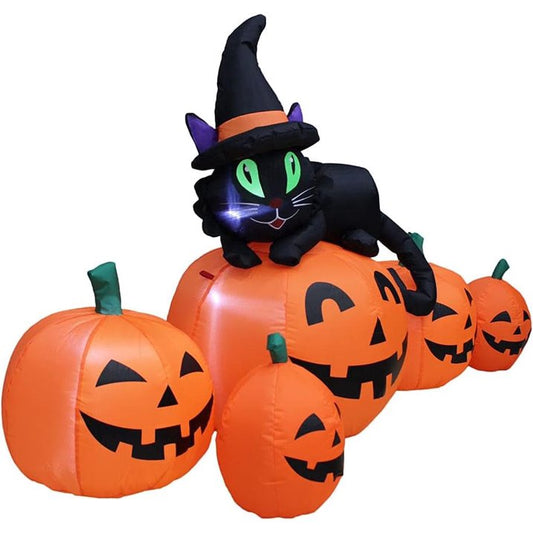 Cowin 5' Halloween Inflatables Pumpkin, Halloween Inflatable Outdoor Decoration with 4 Build-in LEDs Halloween Blow Up Outdoor Indoor Garden Lawn Yard Party Decor