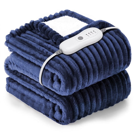 Cowin Heated Electric Throw Blanket, 50"x60", 6 Heat Levels, Auto-Off Timer, Machine Washable, Azure Blue