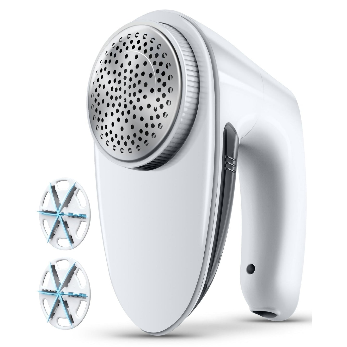 Fabric Shaver Lint Remover - Fabric Defuzzer Electric Lint Fuzz Pills Remover with Quandruple Protection & 2 Replaceable 6-leaf Blades, Trimmer Effectively Faster by 50%