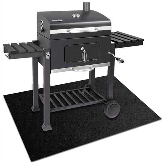 Under Grill Mat, 50 x 36 inch Reusable BBQ Floor Mats, Deck Patio Protector Mat, Indoor Fireplace Mats Fire Pit Mats, Fire and Oil Resistant, Easy to Clean, Black