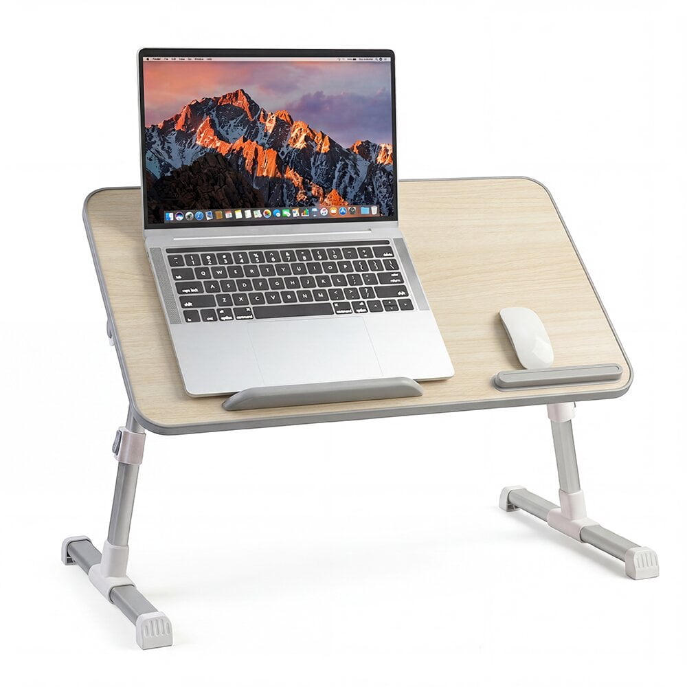 COWIN Laptop Desk Table, Adjustable Laptop Stand, Foldable Lap Desks ,Enlarged 23.62×13.4 in (Beige)