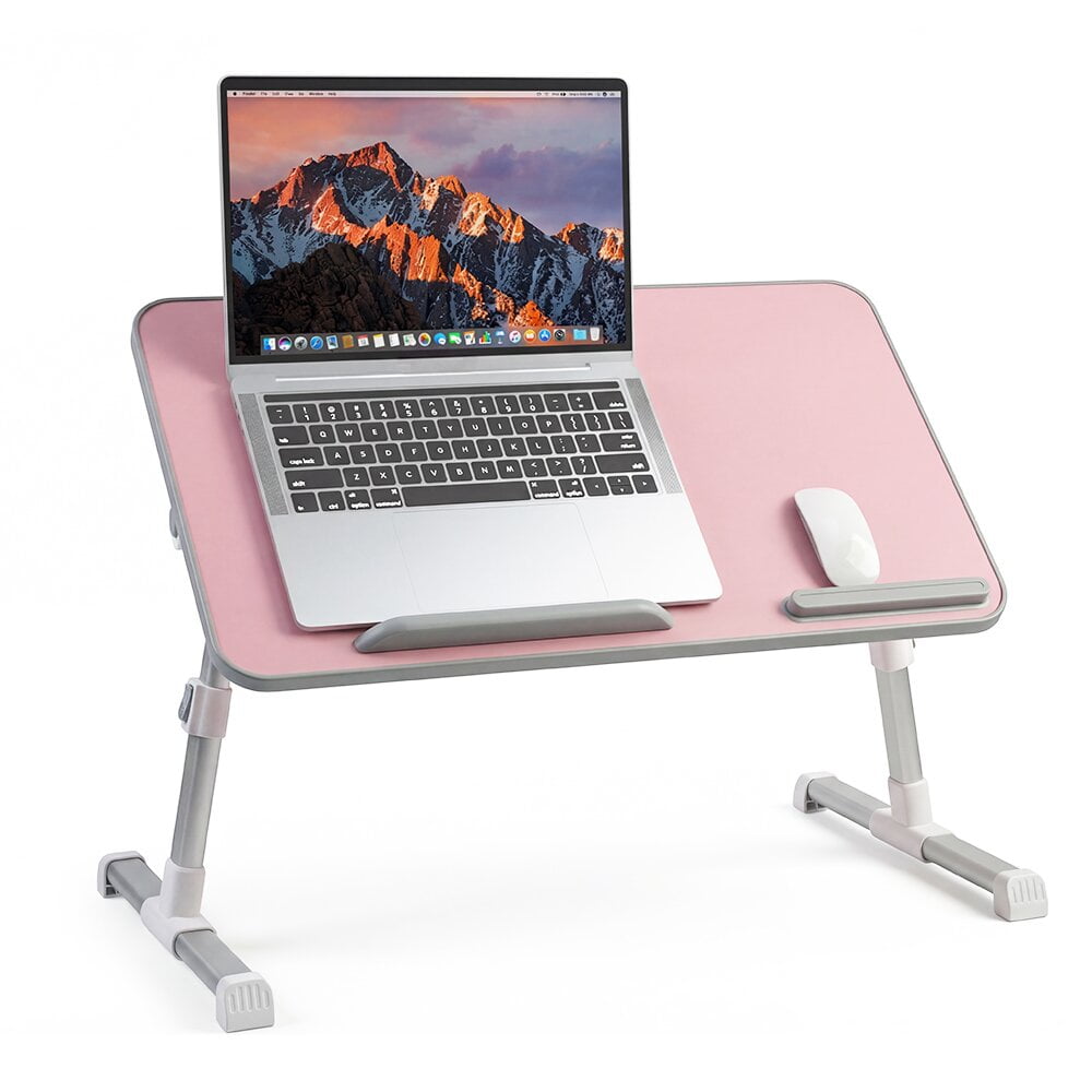COWIN Laptop Desk Table, Adjustable Laptop Stand, Foldable Lap Desks ,Enlarged 23.62×13.4 in (Pink)