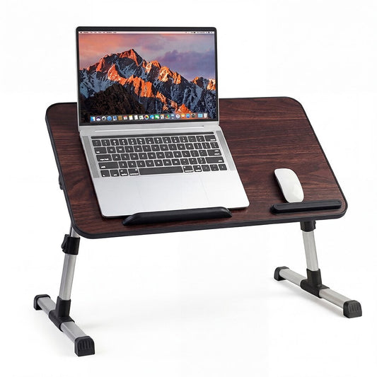 COWIN Laptop Desk Table, Adjustable Laptop Stand, Foldable Lap Desks 20.5×11.82 in(Walnut)