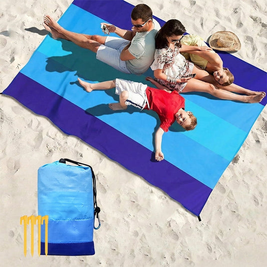 Beach Blanket 79" X 83" Lightweight Waterproof Sandproof Beach Mat Quick Drying Picnic Mat
