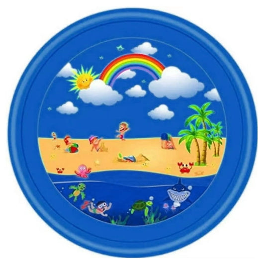Splash Pad, Sprinkler for Kids and Wading Pool for Learning – Dog Sprinkler Pool, 67’’ Inflatable Water Summer Toys – Outdoor Play Mat for Babies & Toddlers，Blue