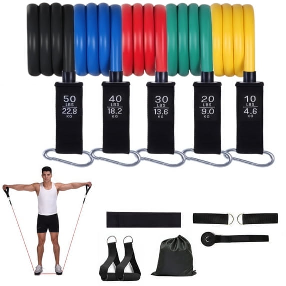 Cowin Resistance Bands Set with Handles for Stretching, Gym, Muscle Training, and Home Workouts
