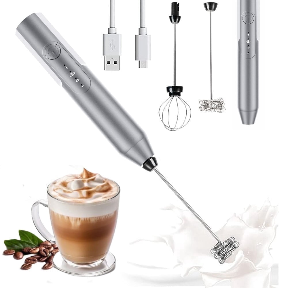 Cowin Milk Frother Wand Drink Mixer - Handheld Milk Frother Electric Whisk - Easy-Clean Stainless Steel Frother Wand & Mini Blender - Electric Coffee Frother for Milk Coffee Lattes