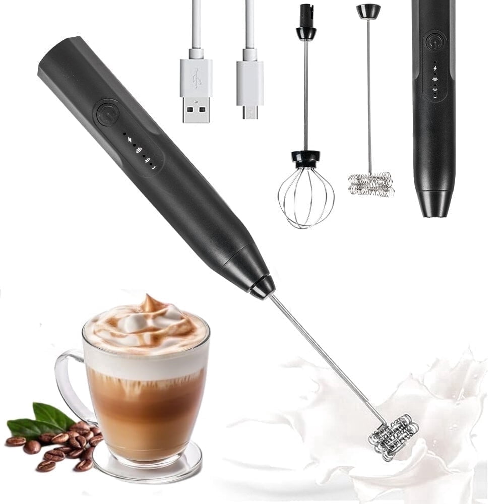 Cowin Milk Frother Wand Drink Mixer - Handheld Milk Frother Electric Whisk - Easy-Clean Stainless Steel Frother Wand & Mini Blender - Electric Coffee Frother for Milk Coffee Lattes