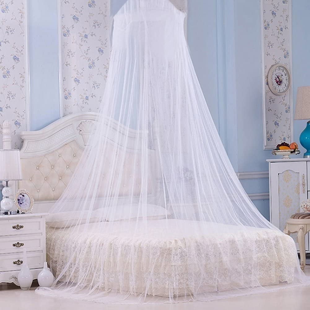 Cowin Universal Dome Mos-quito Mesh Net Easy Installation Hanging Bed Canopy Netting for Single to King Size Beds Hammocks Cribs(White)