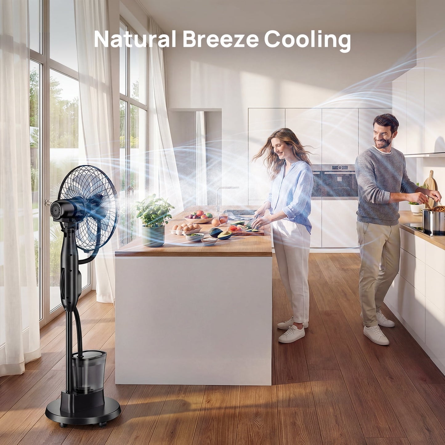 Pedestal Misting Fan, Mist Fan Mister Cooling Fan with 2.6L Large Water Tank, 9 Speeds Misting Standing Fan, Floor Fan with Remote for Home Bedroom Patio Outdoor