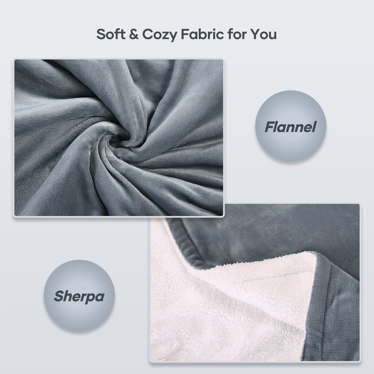 COWIN Electric Blanket, Brushed Flannel+Cotton Fleece, 10 Heating Levels and 1-8 Hour Automatic Shutdown, Machine Washable, Gray, 72 "x 84"