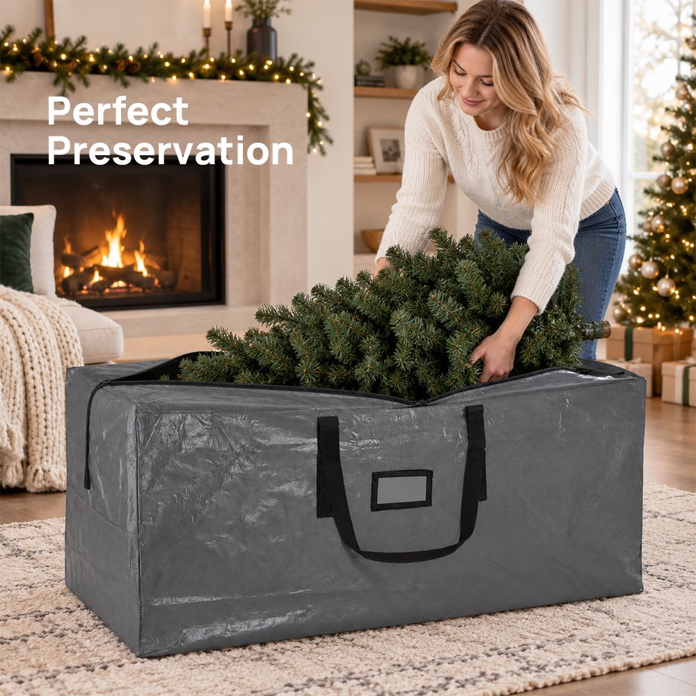 Cowin 7.5 ft Christmas Tree Storage Bag , for Big Artificial Xmas Tree,Holiday Trees, Grey