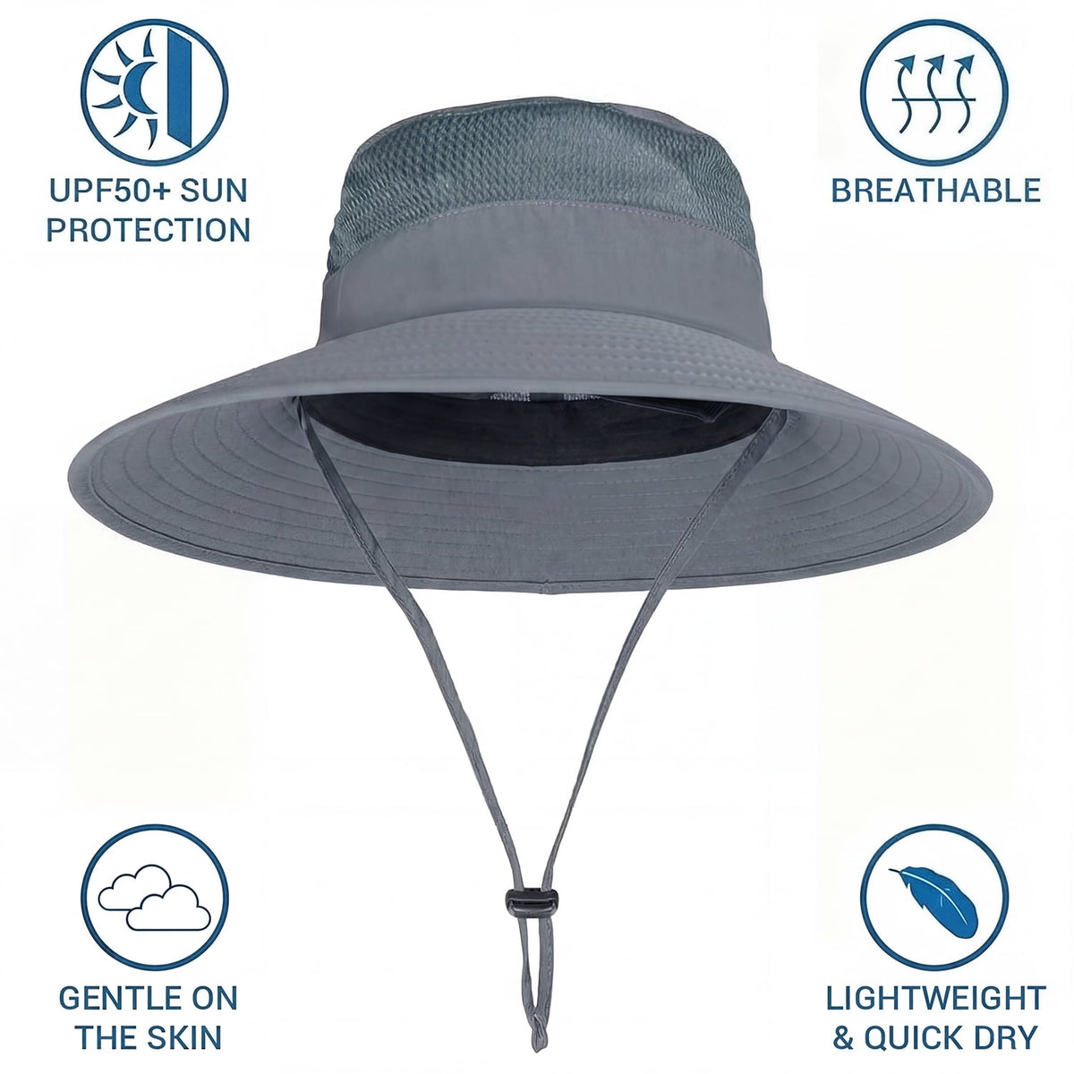 Cowin Fishing Hat,Outdoor UPF50+ Mesh Sun Hat,Wide Brim Fishing Hat with Neck Flap Sun Hat,for Men and Wome