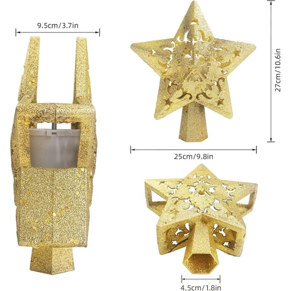 Cowin Christmas Tree Topper Projector, LED Star Tree Topper Light, Xmas Decorations