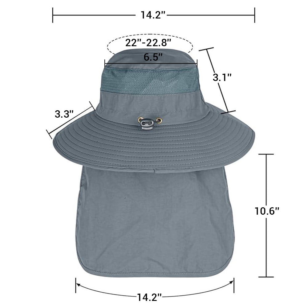 COWIN Fishing Hat,Outdoor UPF50+ Mesh Sun Hat,Wide Brim Fishing Hat with Neck Flap Sun Hat,for Men and Wome