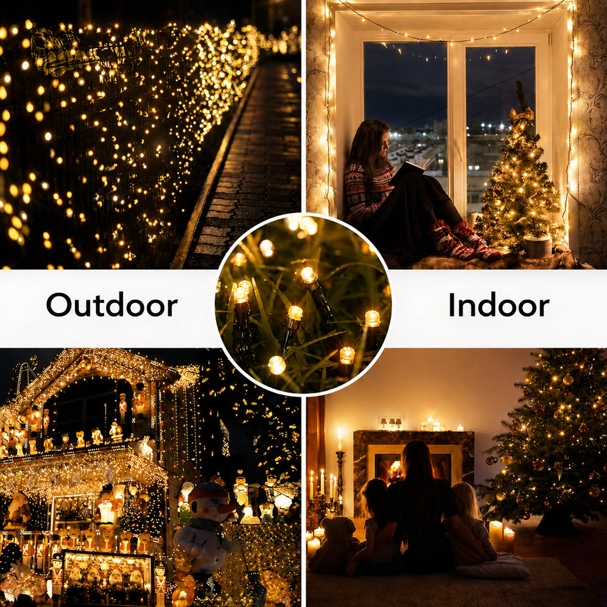 2 Pack 200 Christmas LED Solar String Lights for Outside, 75ft 8 Modes Solar Christmas Lights