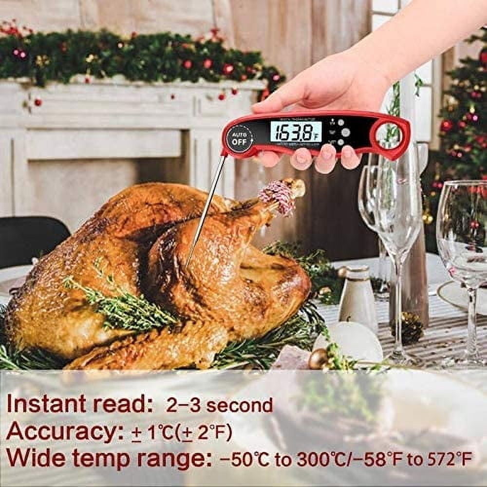Digital Meat Thermometer for Cooking, Dual Probe Instant Read Food Thermometer with LCD Screen, Waterproof Cooking Thermometer with Alarm for Grilling, Smoker, BBQ, Oven