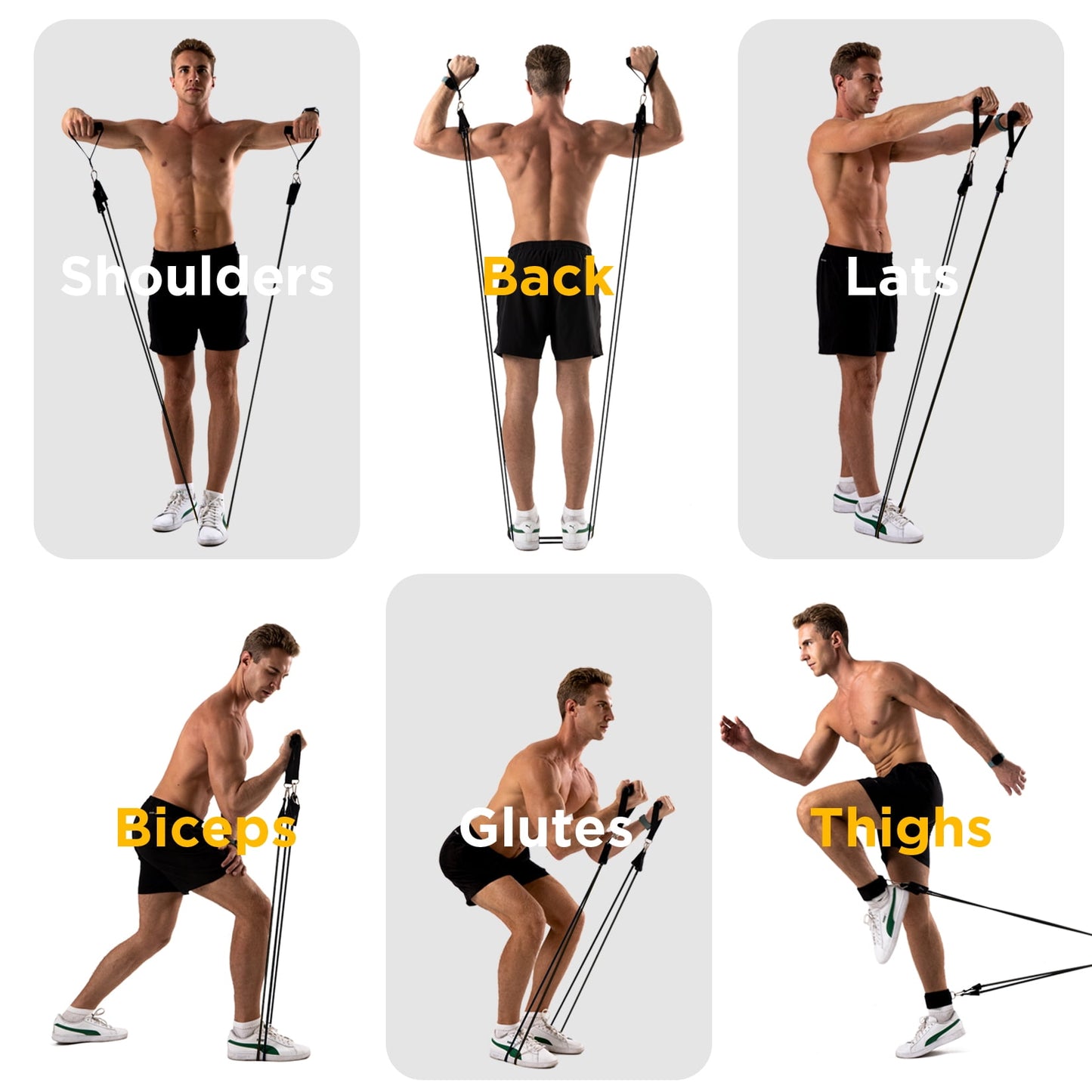 Resistance Exercise Bands Workout up to 150 Lb., Indoor and Outdoor with Door Anchor and Handles for Strength, Slim, Yoga, Home Gym Equipment for Men and Women