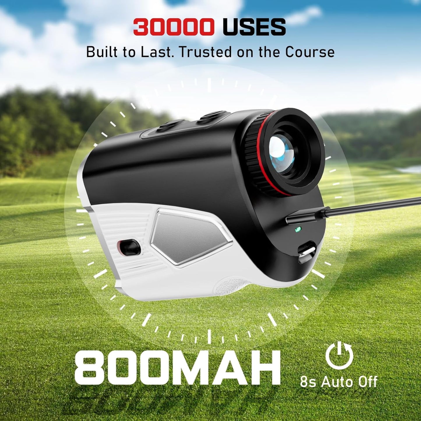 Golf Rangefinder with Slope, 1500 Yards Laser Range Finder, 7X Magnification, Rechargeable Range Finders Golfing with Flagpole Lock Vibration